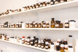 Sample bottles in lab